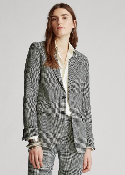 Women's Polo Ralph Lauren Glen Plaid Linen Blazers | 629783CYK